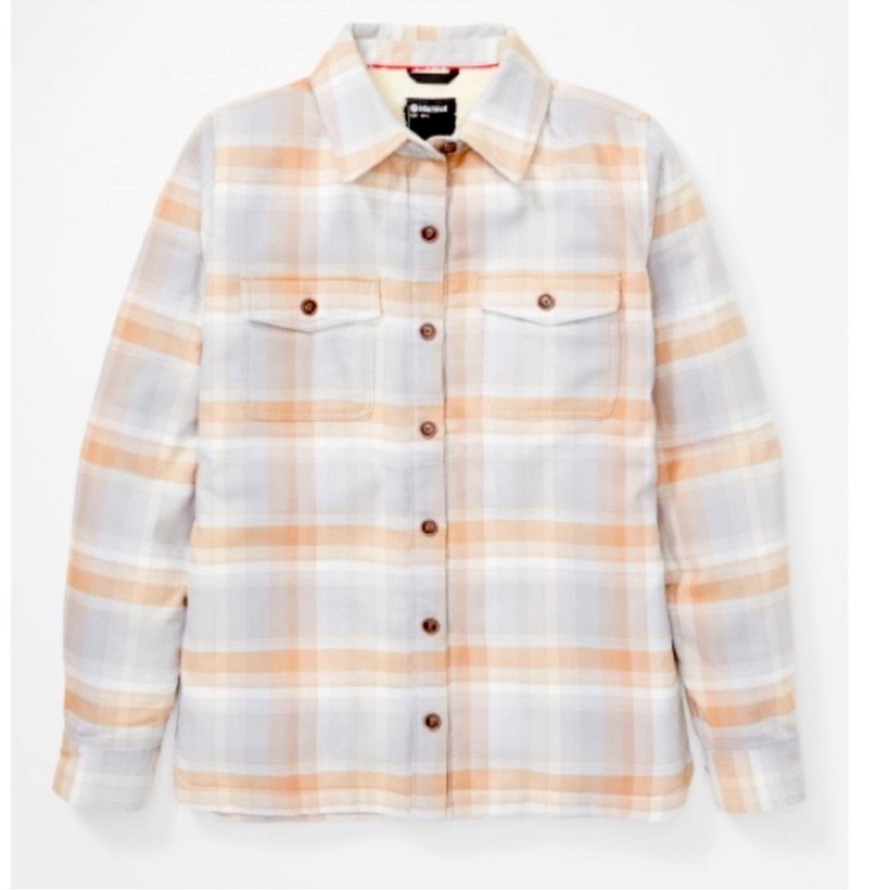 Marmot Ridgefield Sherpa Plaid Flannel Shacket Jacket Shirt Large